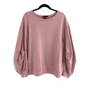 INC International Concepts Soft Pink Embellished Sleeve Sweatshirt Size 2X Plus